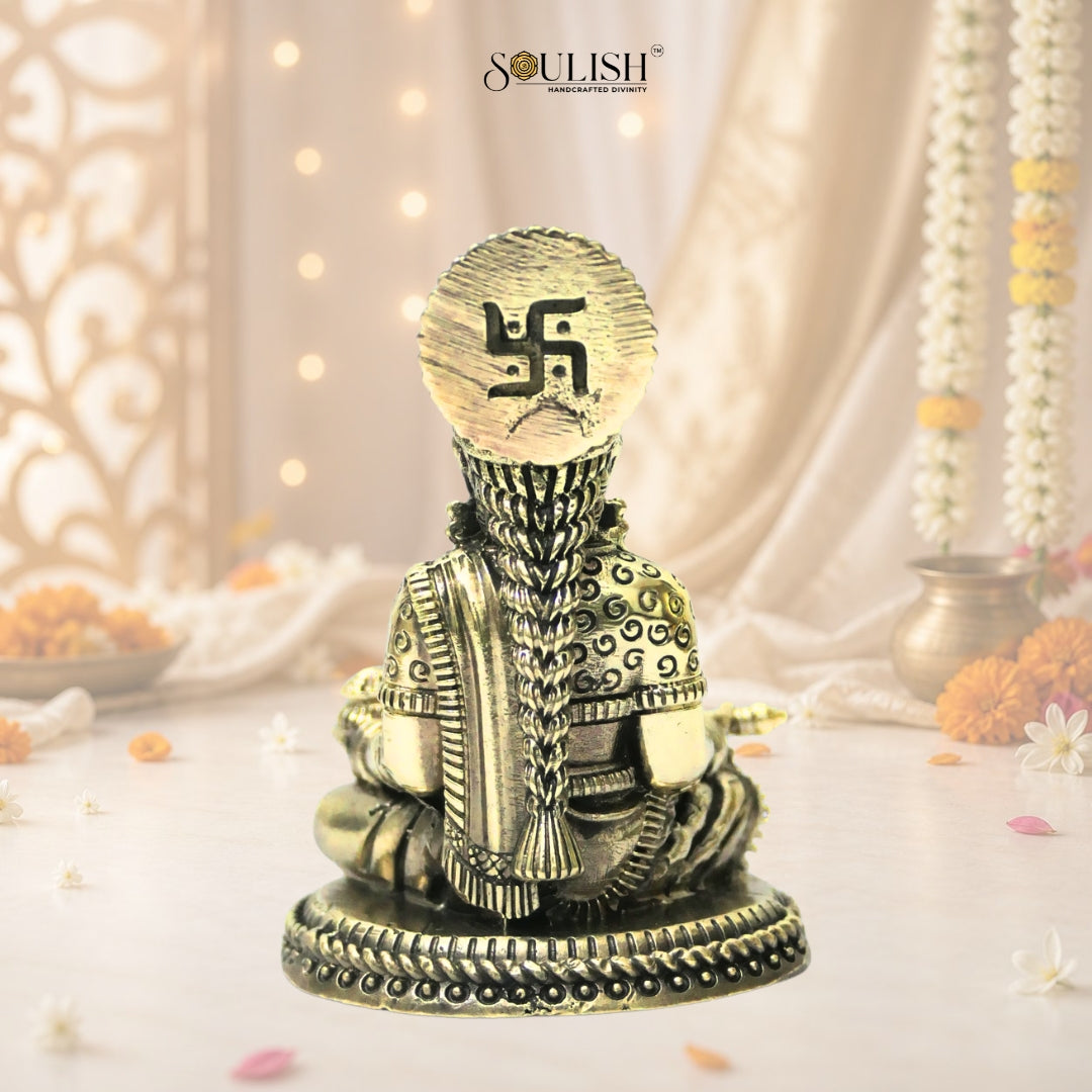 Goddess Annapurna Brass Idol | Handcrafted Annapurna Devi Murti for Home Temple