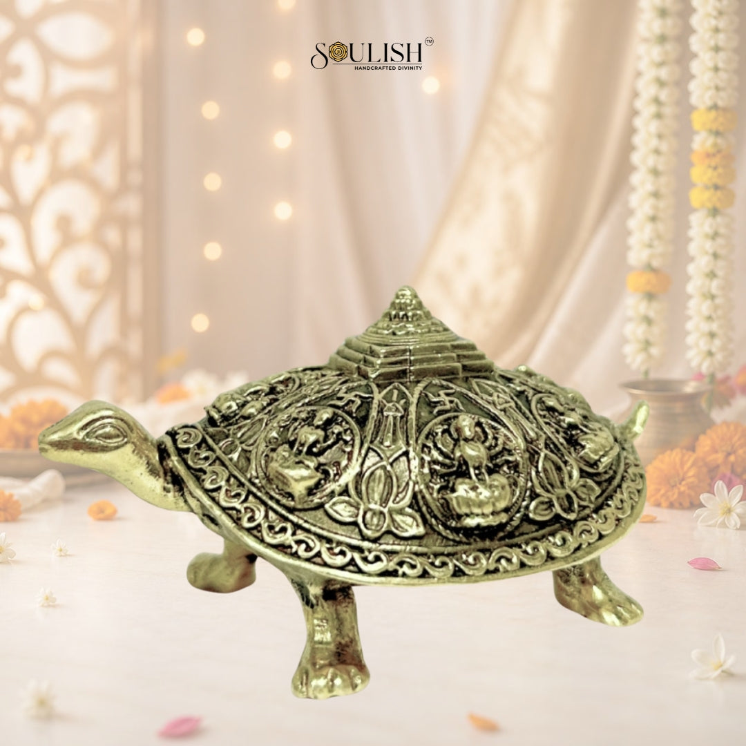 Vastu Tortoise with Ashtalakshmi Shree Yantra | Superfine Brass Prosperity Idol
