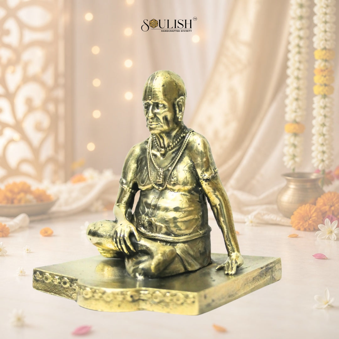 Shri Swami Samarth Brass Idol Handcrafted Swami Samarth Murti For Ho shri-swami-samarth-brass-idol-handcrafted-swami-samarth-murti-for-ho
