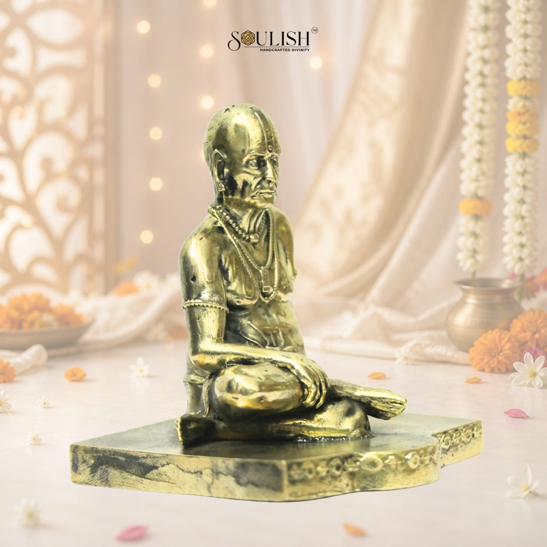 Shri Swami Samarth Brass Idol Handcrafted Swami Samarth Murti For Ho shri-swami-samarth-brass-idol-handcrafted-swami-samarth-murti-for-ho