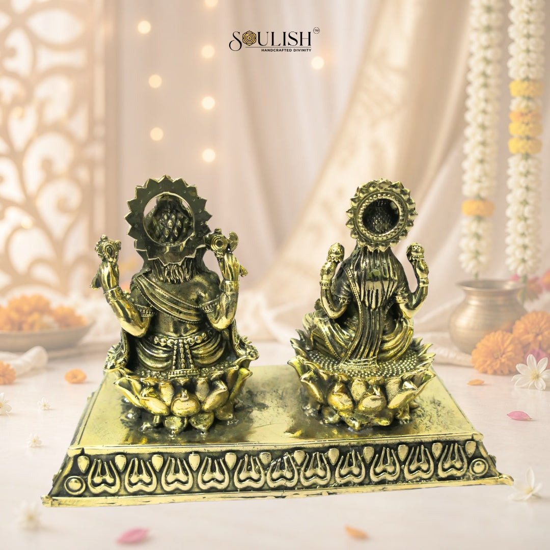 Lakshmi Ganesha Brass Idol