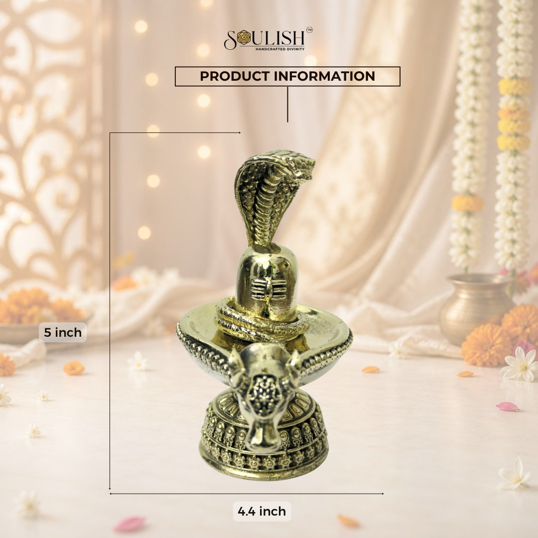 Shiva Ling with Nandi Mukh Brass Statue