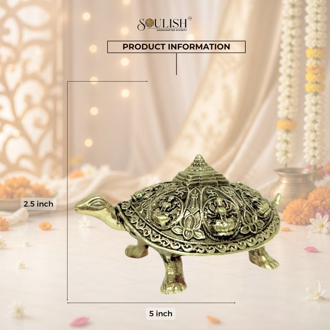 Vastu Tortoise with Ashtalakshmi Shree Yantra | Superfine Brass Prosperity Idol