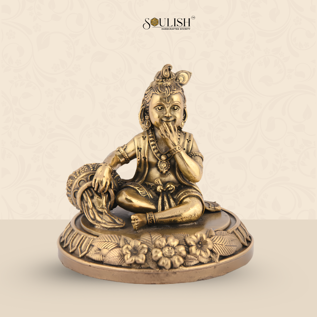 Brass Laddu Gopal Bal Krishna Idol