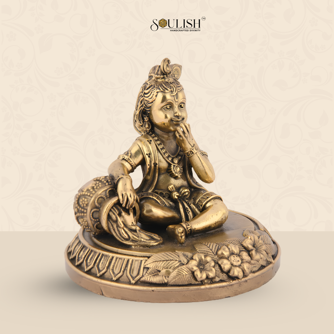 Brass Laddu Gopal Bal Krishna Idol