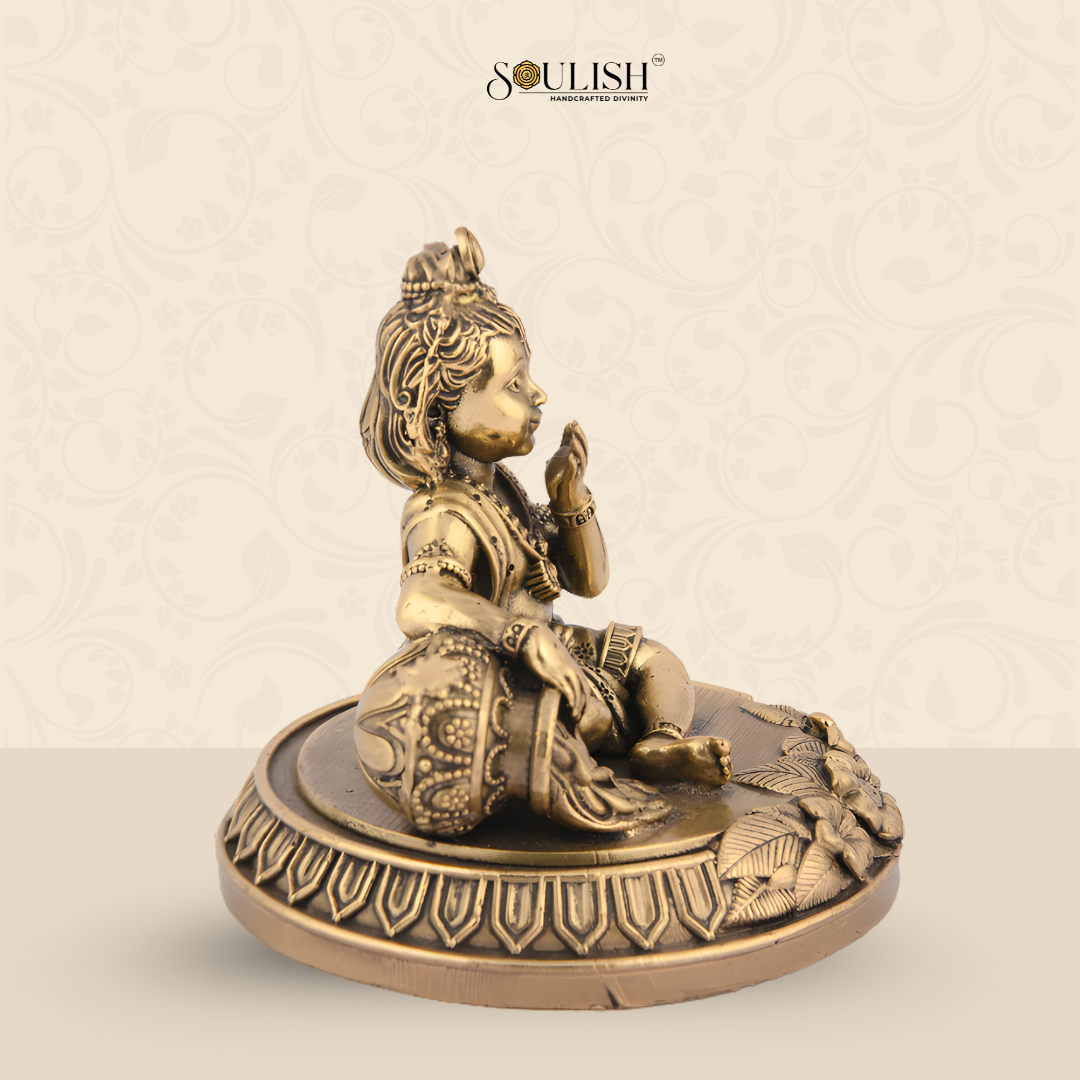 Brass Laddu Gopal Bal Krishna Idol