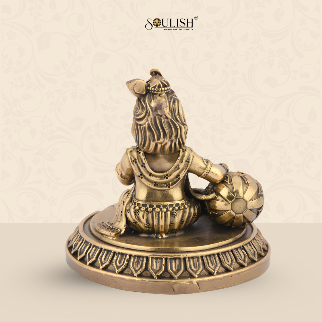 Brass Laddu Gopal Bal Krishna Idol