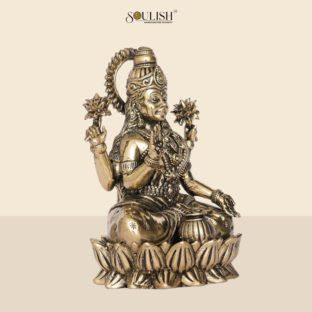 Lakshmi Statue Sitting On Lotus