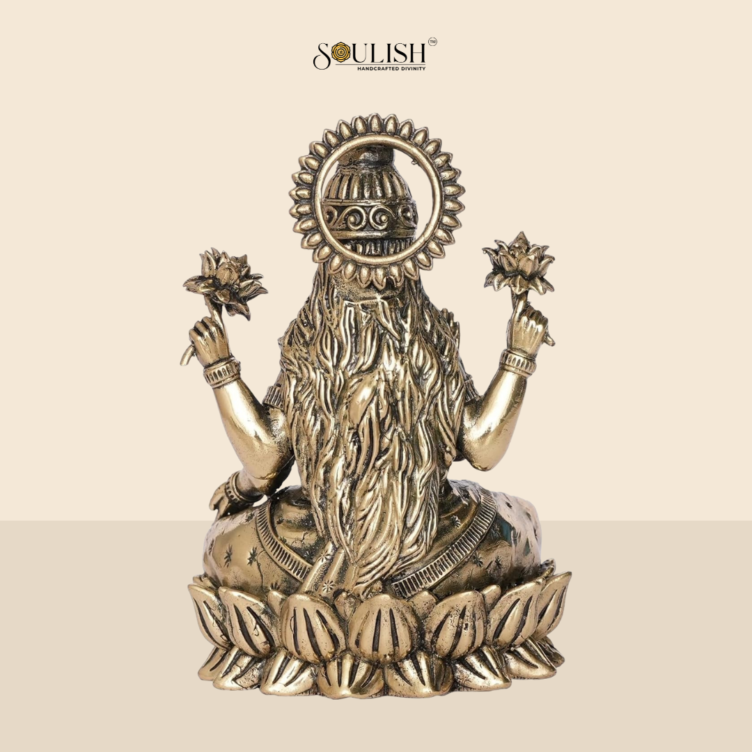 Lakshmi Statue Sitting On Lotus