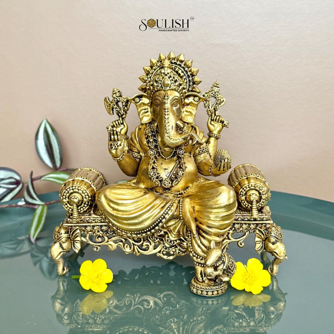 Lord Ganesha Sitting on Diwan Idol