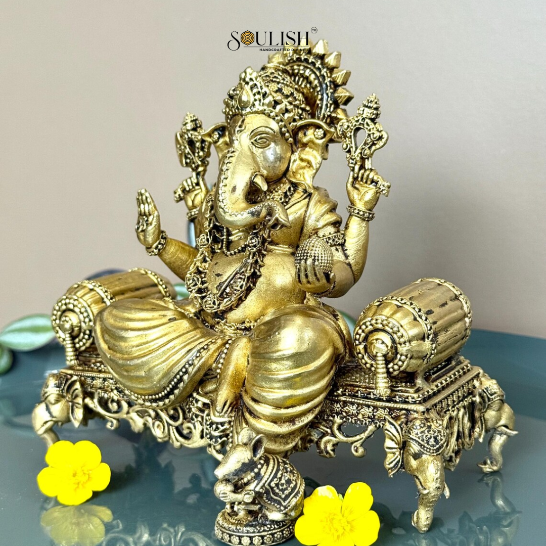 Lord Ganesha Sitting on Diwan Idol