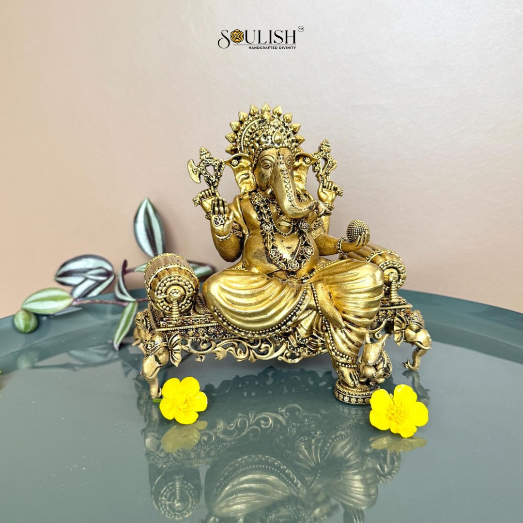 Lord Ganesha Sitting on Diwan Idol