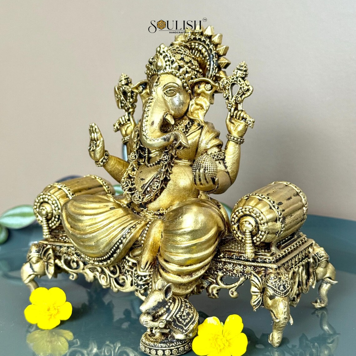 Lord Ganesha Sitting on Diwan Idol
