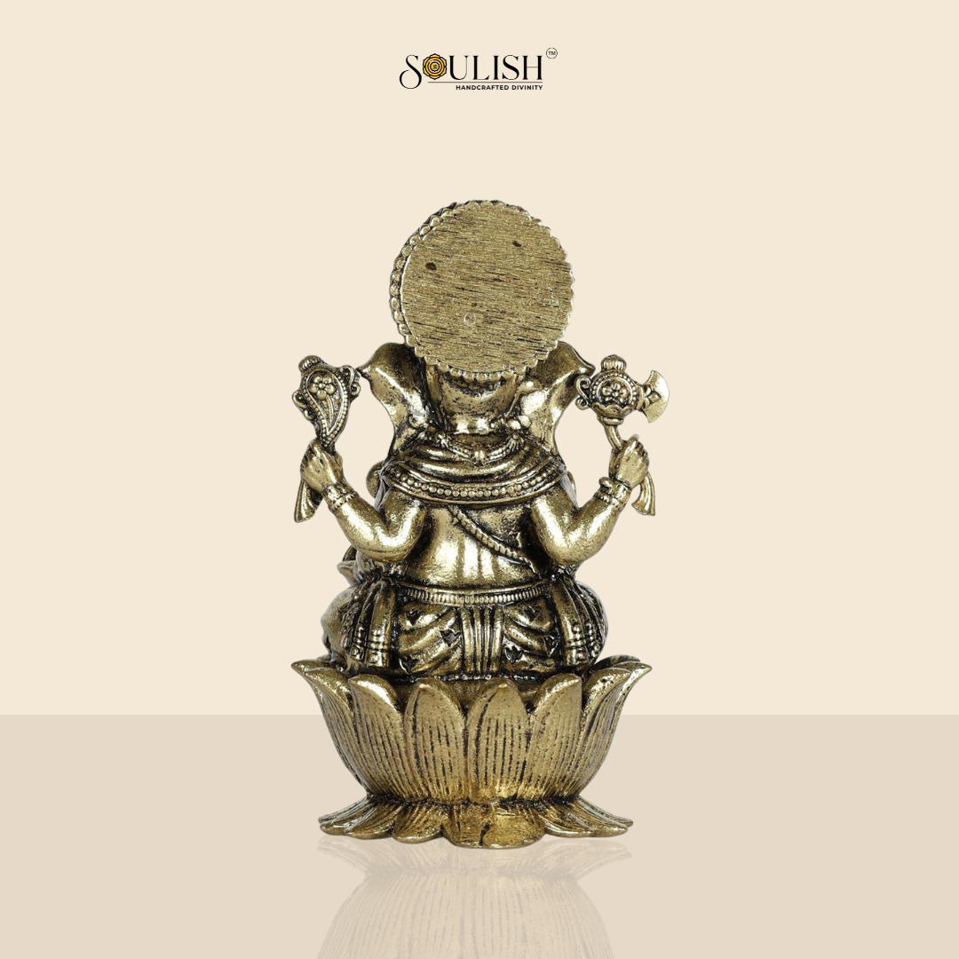 Lotus Ganesha with Modak Idol