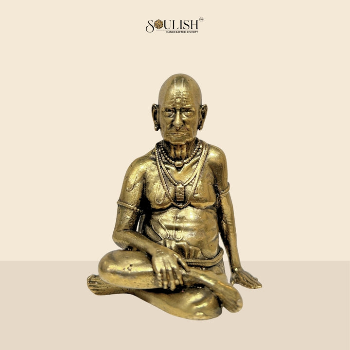 Shri Swami Samarth Brass Idol | Handcrafted Swami Samarth Murti for Home Temple