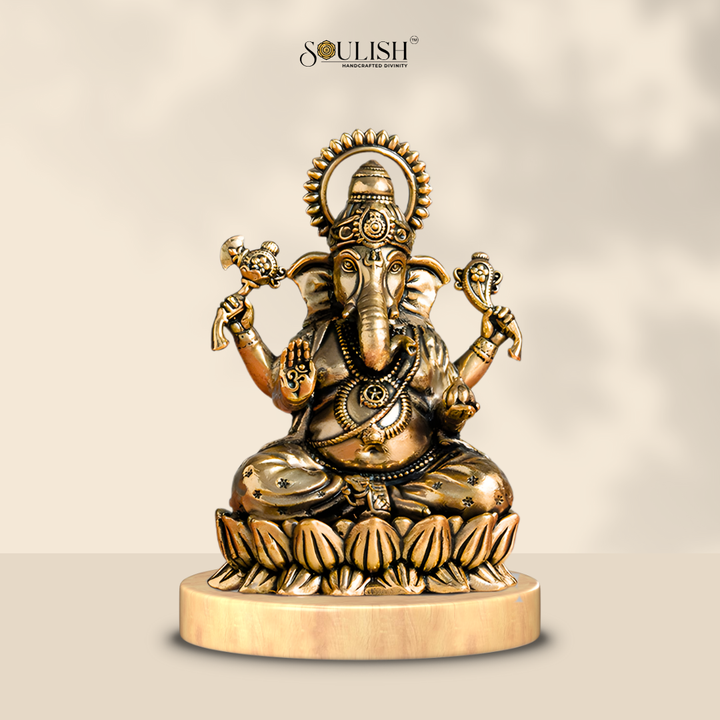 Lord Ganesha Brass idol– Handcrafted Spiritual Statue