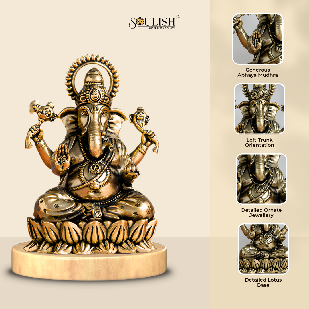 Lord Ganesha Brass idol– Handcrafted Spiritual Statue
