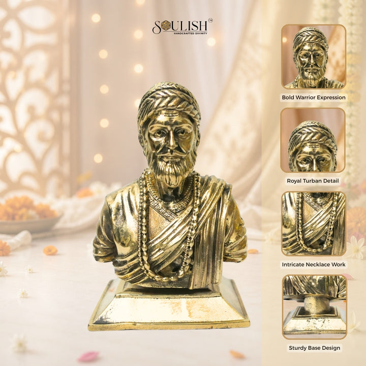 Chhatrapati Shivaji Maharaj Brass Idol | Handcrafted Brass Statue