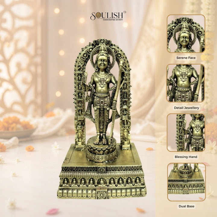 Ram Lalla Brass Idol | Handcrafted Brass Murti for Pooja & Home Temple